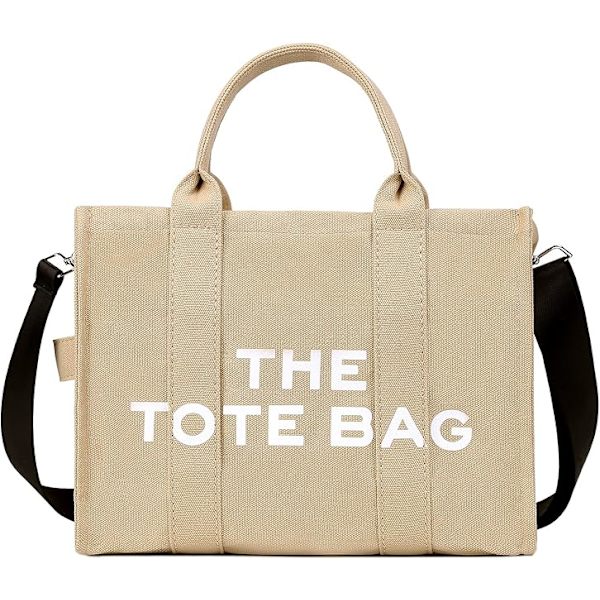Damen Canvas-Shopper Casual Canvas-Messenger Bag Schultertasche Kaki