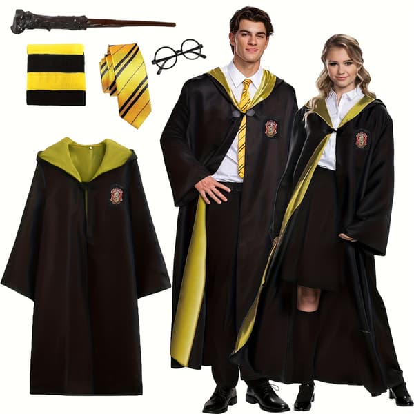 WB Inspired Preppy Polyester Kostume Tilbehørssæt til Voksne Halloween Cosplay Blue 5-piece Se