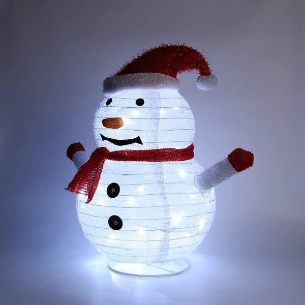 Julbelysningsfigurer: LED-figurer av tomte, snögubbe och pingvin