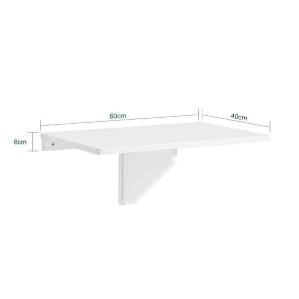 SoBuy Veggmontert klaffbord Skrivebord, Matbord Barbord FWT03-W White