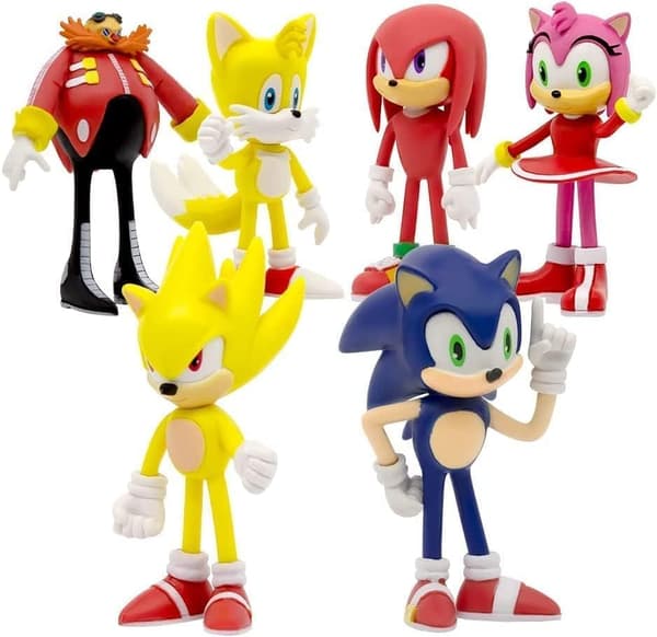 Sonic Actionfigur, 8 cm høy, Sonic Sonic Actionfigur Samleobjekter (6-pakning)-FA-