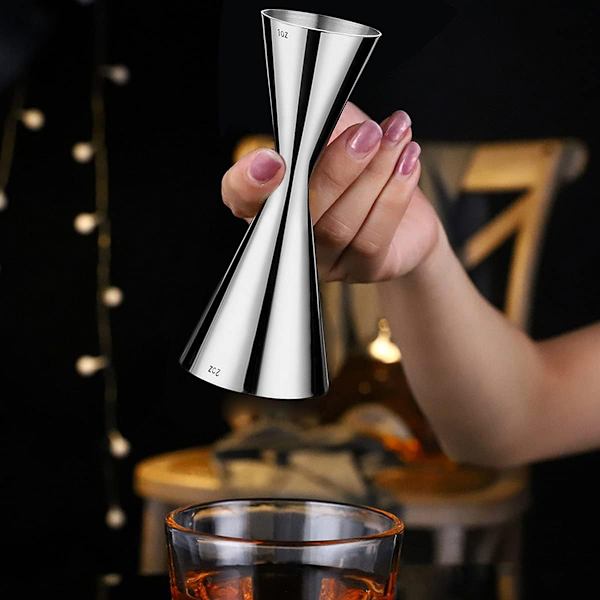 Vinmåler Dobbelt cocktailjigger med mål indeni, rustfrit stål 30/60ml