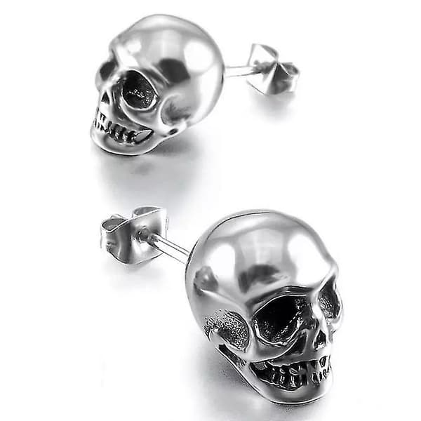 Rustfrit stål/guld/sortbelagte Skull Hoop Øreringe Til Herre Dame Punk Gotiske Smykker-FA11-