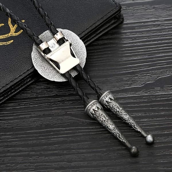 Mode Western Cowboy Slips Glinsende Lang Stjerne Texas Bolo Tie Halskæde-FA-