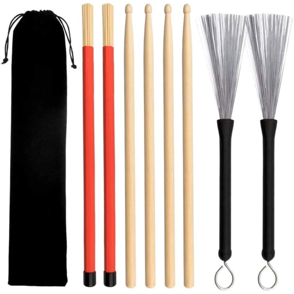 Trumstock Set, 2 par trumstockar med infällbar trumtråd B