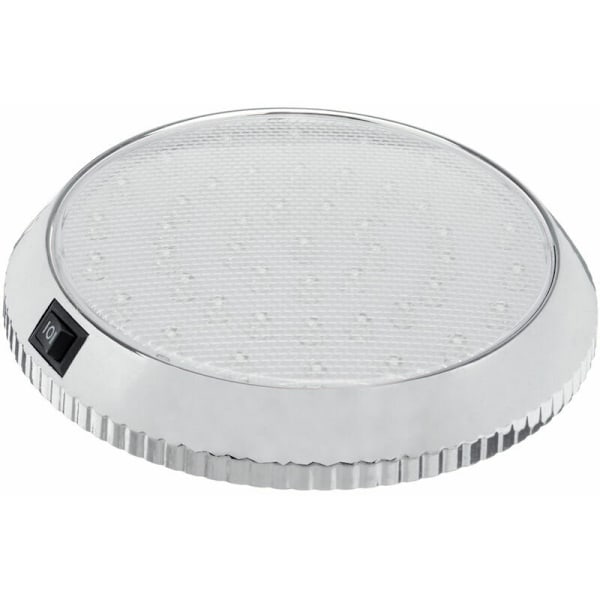 Egnet til campingvogn RV loftslampe - Hvidt lys rundt kuppellampe - Universal med afbryder 12V 46 LED (2 stk)