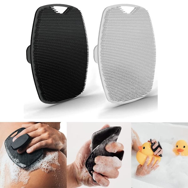 Silikone Body Scrubber Dusch Scrubber GRÅ GRÅ Grey