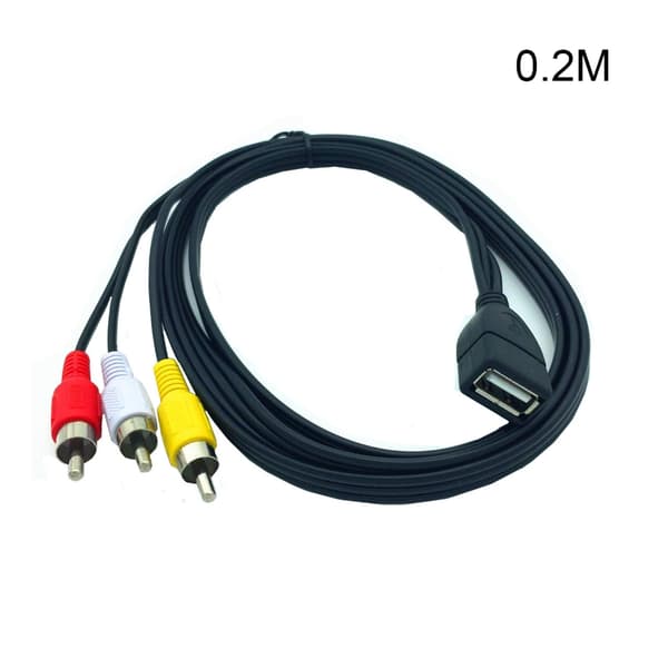 USB A hun til 3RCA lyd-videokabel TV lyd-videoadapter 0,2m/1,5m-FA-