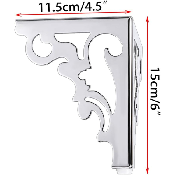 IC 4 stk metallmøbelbein føtter, moderne sofaskåpsbein for reparasjon og restaurering av kommode, skap 550 lbs per bein (sølv, 15 cm/6 tommer)