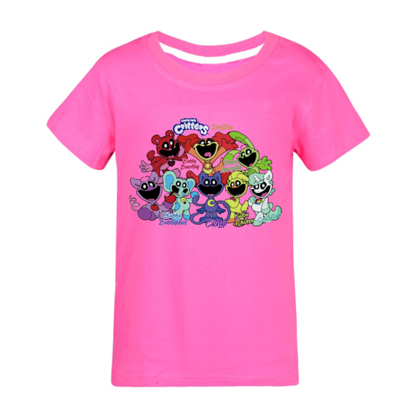 Playtime Kapitel 3 De Grinende Krypter T-shirt Drenge Piger T-shirt Tegneserie Anime T-shirts Harajuku Topper Tees Sommer Korteærmet Ros rose 100 cm rose