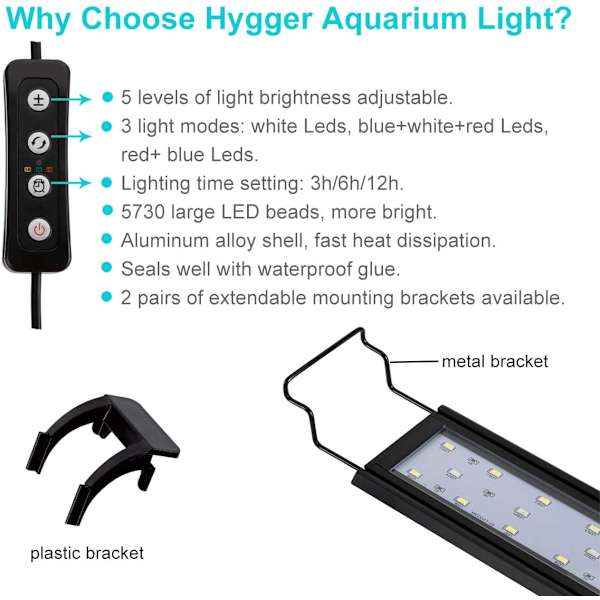 Full Spectrum Akvarie Lys med Aluminium Legering Skal