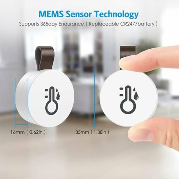 Bluetooth inomhushygrometertermometer, mini inomhustermometer, temperaturövervakningssensor, digital hygrometer för Hom