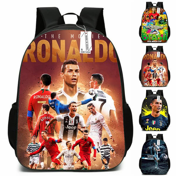 Barnas VM CR7 Ronaldo Ryggsekk Gutter Jenter Reiseveske Studenter Skoleveske AA-FA-
