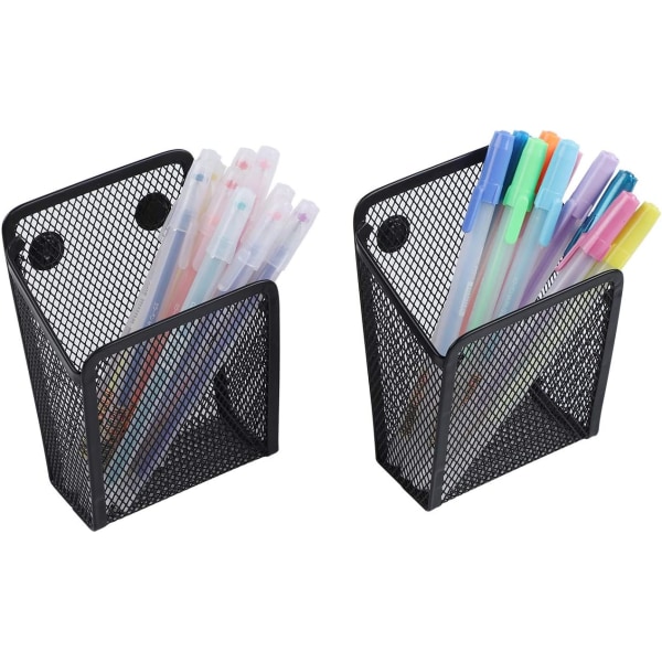 2 Pack Magnetic Pencil Holder, Mesh Storage Basket Organizer