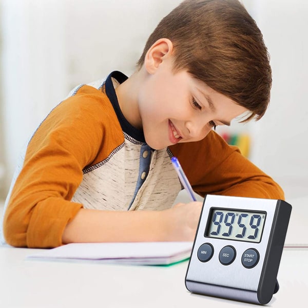 Kök timer med stor LCD-display, digital kökstimer för matlagning, bakning, läxor, spel, kontor, klassrum - magnetisk, hög, räknare upp och ner
