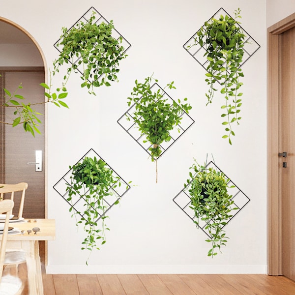 3D Grønn Plante Veggdekor, Grønn Veggdekor Planter Blader Vegg