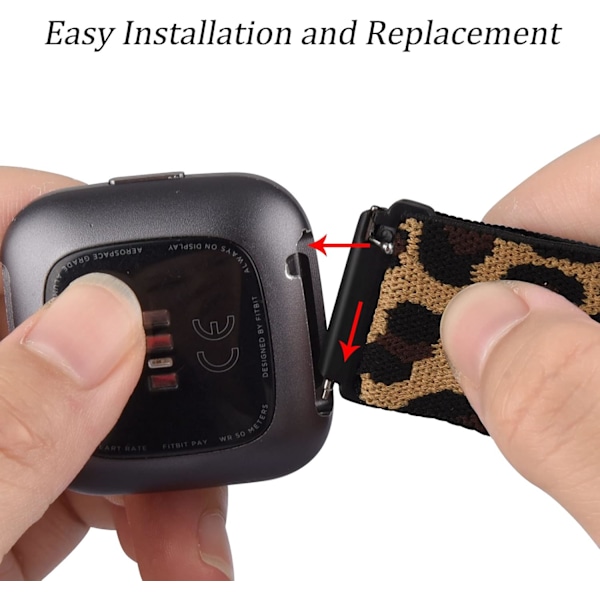 2-pak remme kompatible med Fitbit Versa 3/4 - Stilige erstatnings elastiske armbånd