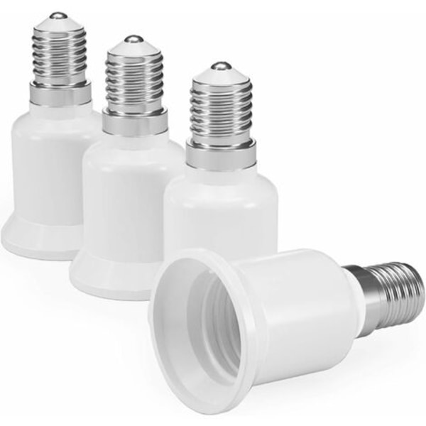 Sockeladapter - E14 til E27 Sockelomformer - E27 baslamphållare Adapter til halogen LED-pære 4 stk