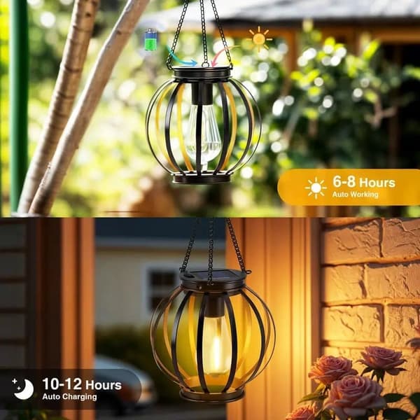 Solcellelamper Udendørs 1/2/4-pak, Hængende Dekorative LED-lamper Vandtætte IP65-FA-