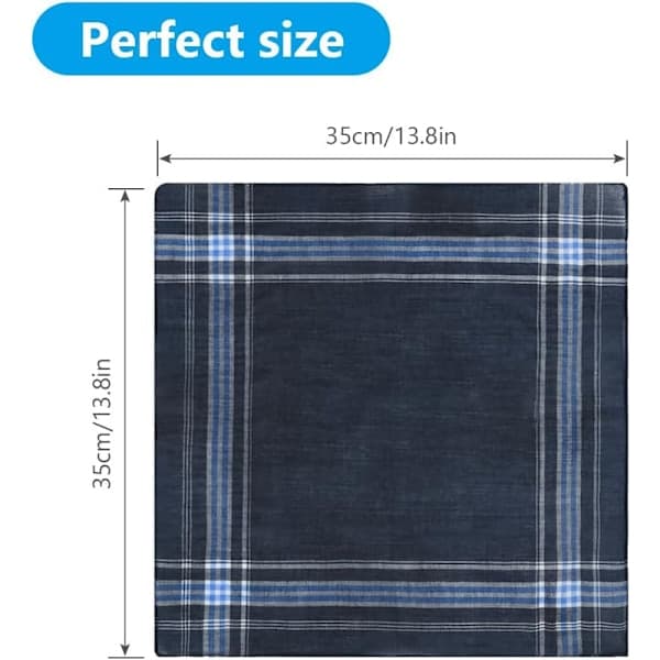 Herrnäsdukar i tyg, 24-pack bomullsnäsdukar för män, traditionella herrnäsdukar, 36 cm x 36 cm, 24 st, One Size-FA-