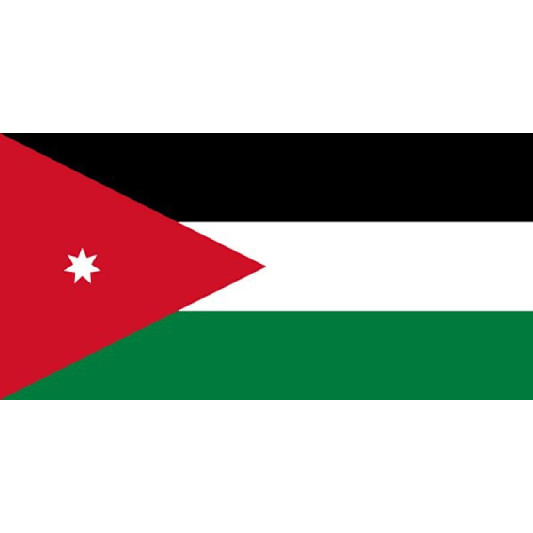 Jordaniens flagga Vit White Jordan