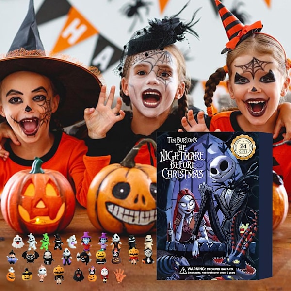 Halloween Adventskalender 2024, 24 Dagers Halloween Nedtelling med 24 Klassiske Samleobjekter av Skrekkfigurer