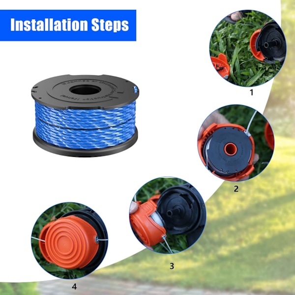 Black and Decker A6441 Strimmer Line -vaihtokelat, 1,65 mm, vaihtokelat GL652, GL655, GL650, GL660, GL680 Strimmerille