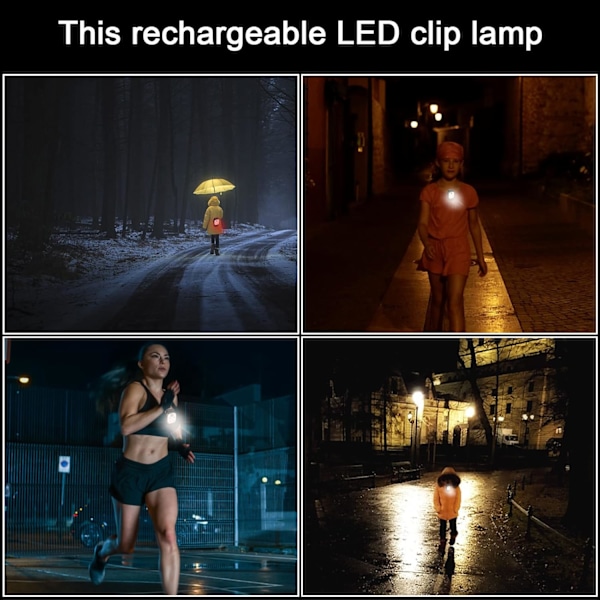 Clip-on løbelys, udendørs LED natløbelampe,