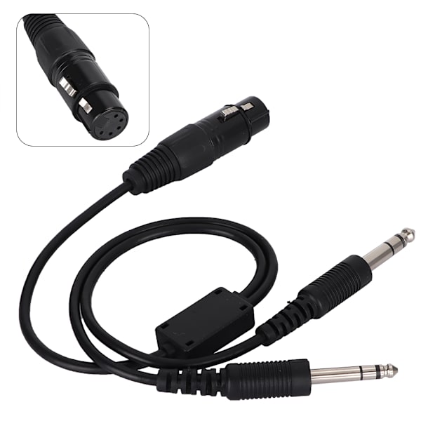Airbus XLR - GA Dual Plug 5-nastainen kuuloke-adapterkaapeli Lentokonekuulokekabel 0.1