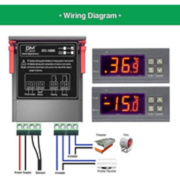 Stc-1000 temperaturregulator, 12v 10a mångsidig digital termostat med NTC-prob för skydd, värme och kylskåp