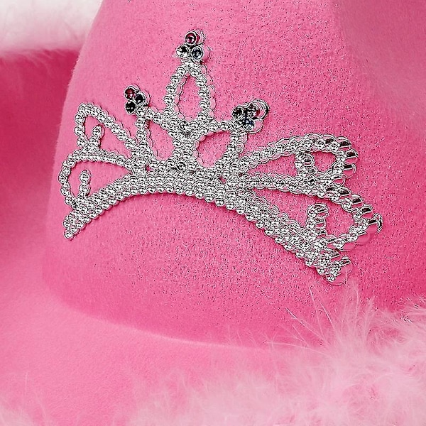 Western Cowboy Caps Pink Cowgirl Hat Til Kvinder Pige Tiara