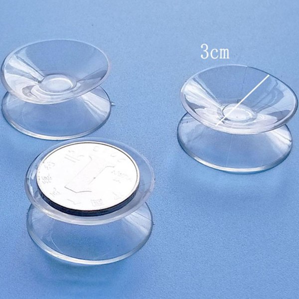 Dubbelsidiga sugkoppar i klar plastgummi, 20, 30, 35, 50 mm TransparentC 35mm 100pcs