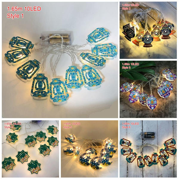 1,65 m 10 LED-ljusslinga Ramadan Lykta STIL 3 STIL 3 Sty