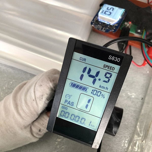 Protokoll 2 Elcykel Display 24v 36v 48v LCD S830 Display Med USB Vattentät Anslutning black