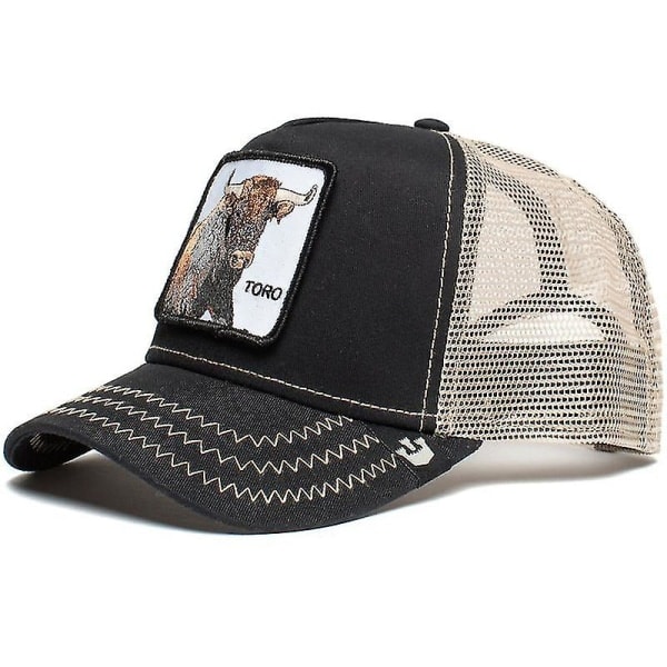 Utförsalg Dyr Cap Solskjerm Mesh Brodert Trucker Hat Bison Black