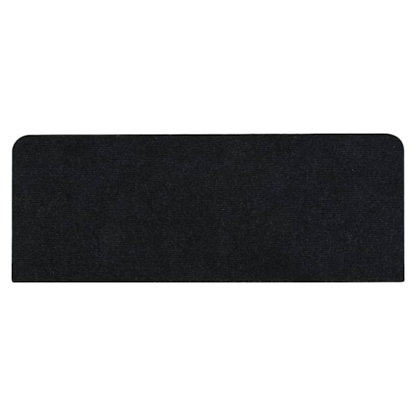 vidaXL Trappstegsmattor Selvklebende 15 stk 65x24,5x3,5 cm svart 3200 black