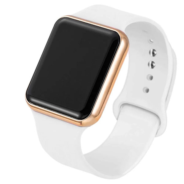 2021 Nya Sport Casual Herr Dam Led Watch Rosa Lovely Digital Barn Sport Armbandsur Klocka bayan kol saa White Rose