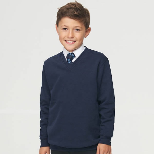 AWDis Academy Barn/Barn Junior V-hals Skolegenser/Sweatshirt Navy 11-12 Years Navy