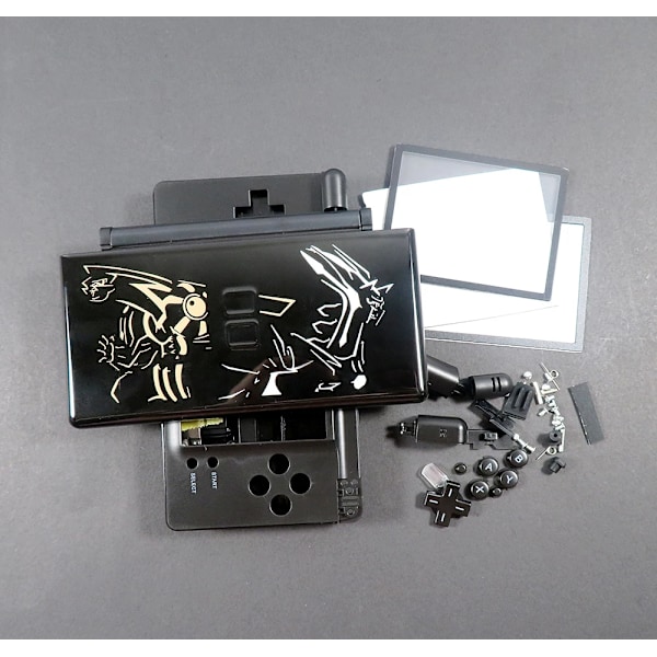 Komplett sett for ND SL Limited Edition Case Cover Erstatning for Nintend DS Lite Shell Housing med Button Kit Black Pokemon