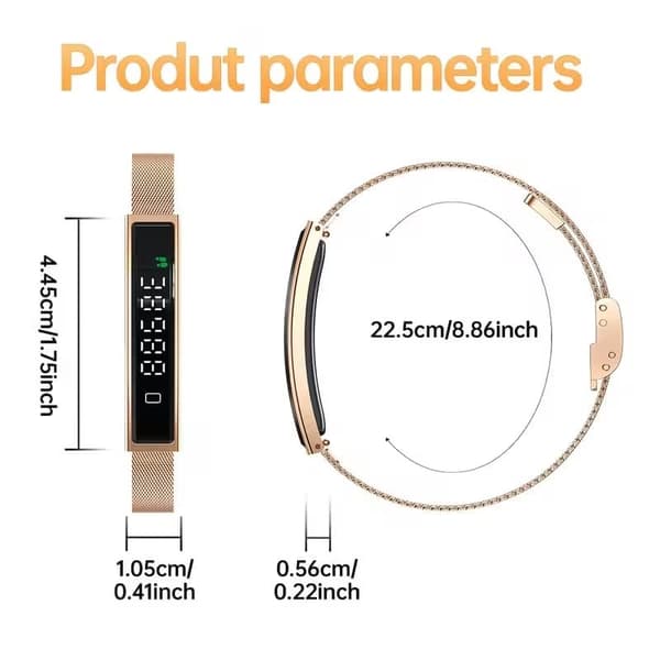 Smart Bracelet with Pedometer, Multiple Sport Modes, Lightweight Smartwatch for iPhone & Android Silv-FA- Silver Magnetic strip + silicone strip