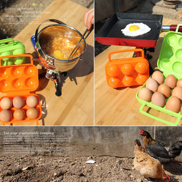 Rutnät Äggförvaringslåda Bärbar plast Ägghållare Behållare Organizer för utomhusresor Camping Picknick Ägg för case 4