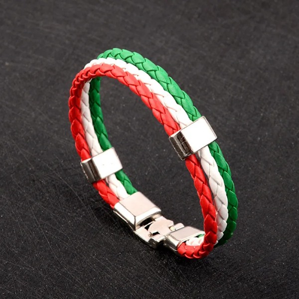 Mode Russland Spania Frankrike Brasil Flagg Lær Team Armbånd Herr Fotballfans Høy Kvalitet Par Gave Smykker Portugal Flag