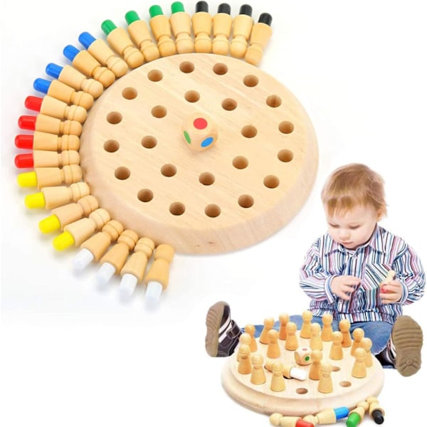 1 pakke barnespill Smart leker Fargerike minne sjakk.