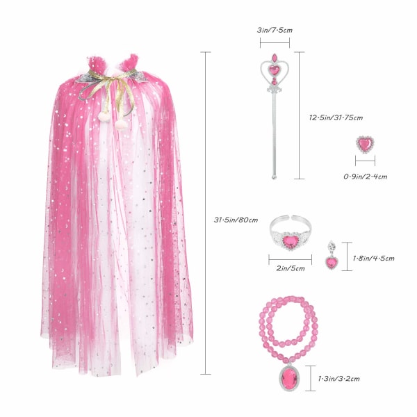 children's day gift Princess Cape Set 7 Pieces Girls Princess