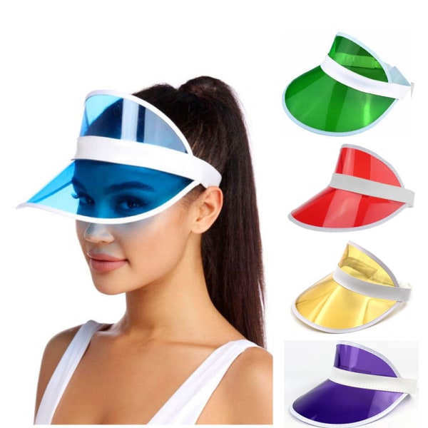 Solskärm Mössor Unisex Retro Candy Färg Justerbar Klar Hatt