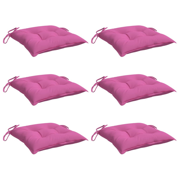 Stols puder 6 stk rosa 50x50x7 cm oxfordstof