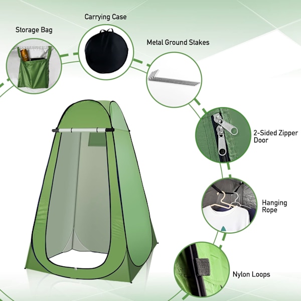 Campingbruser - Pop Up Privacy Brusertelt, Bærbar Camping Brusertelt, Camping Toilet Omkædningsrum Markise Med Vindue Til Camping Og Strand