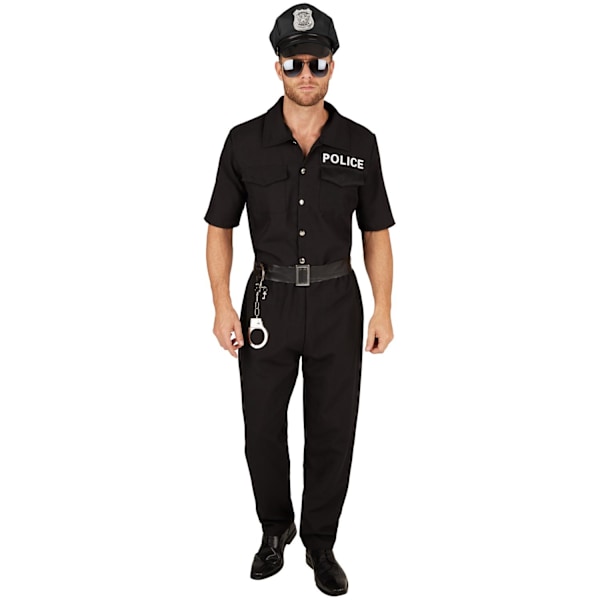 tectake Maskeraddräkt Herr Polis Svart S Black