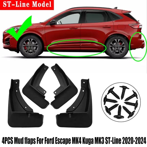Til 2020-2024 Ford Kuga ST-Line MK3 Forreste Bageste Stænklapper Mudderbeskyttere -FA-