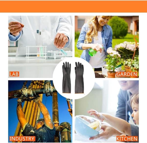 55cm Waterproof Rubber Gloves Protective Gloves Chemicals Long Acid/-FA-
